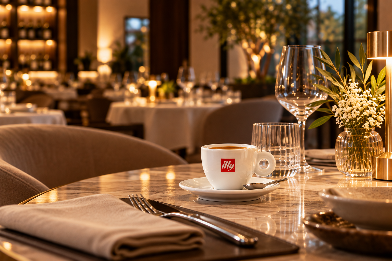 Café illy num restaurante