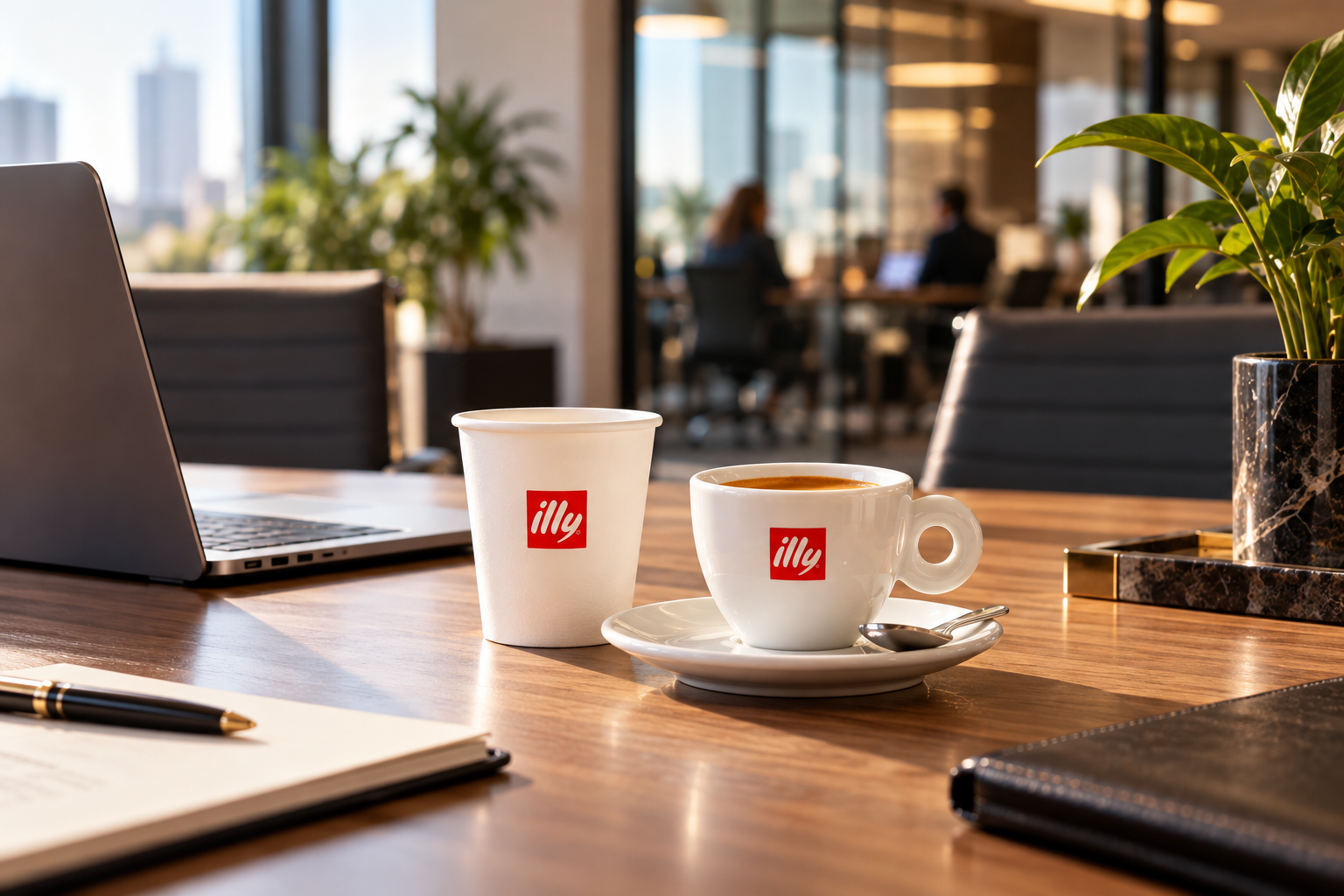 Café illy num escritório moderno