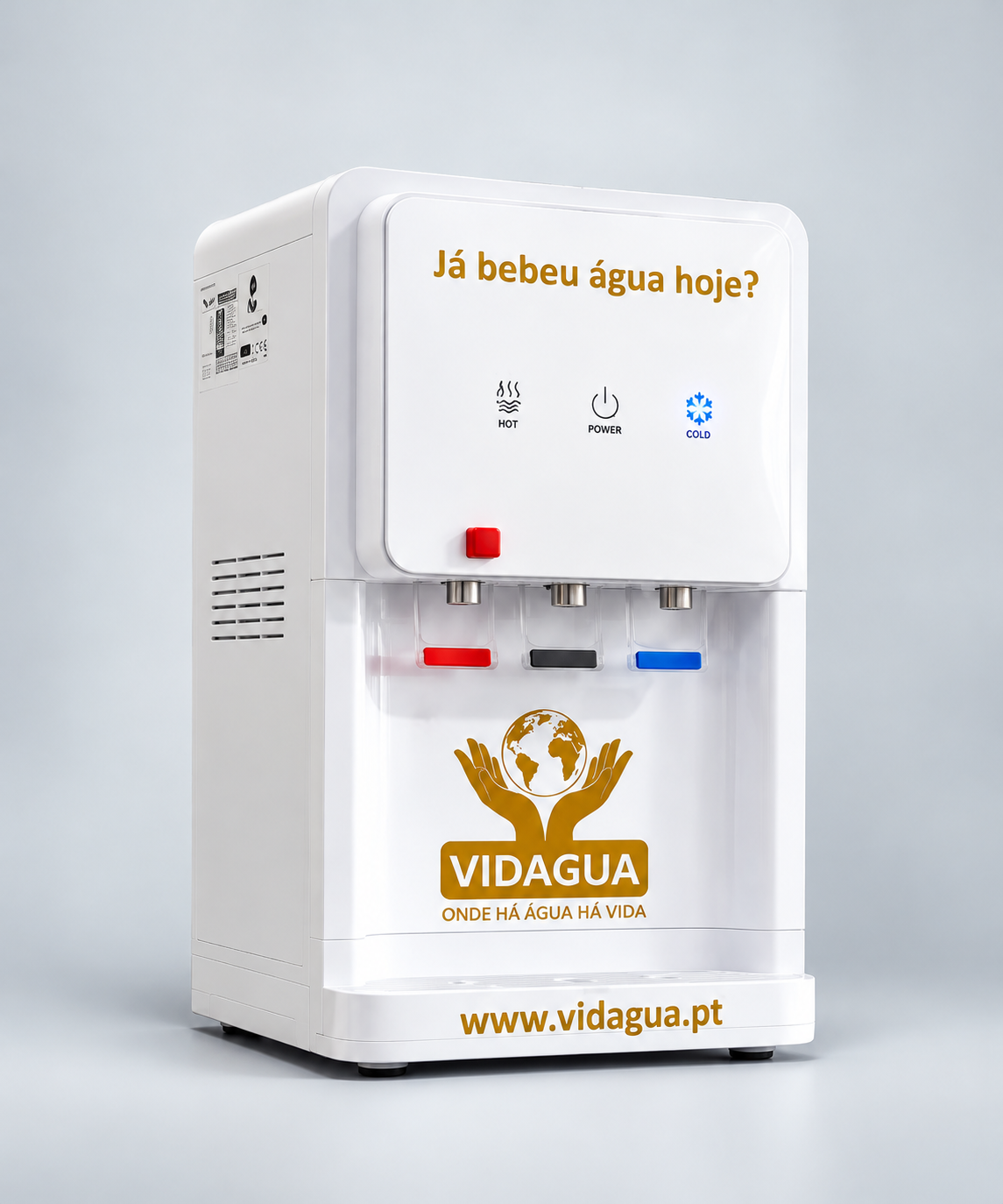 Fonte de bancada LANCHA Vidagua numa estação de água e café de escritório